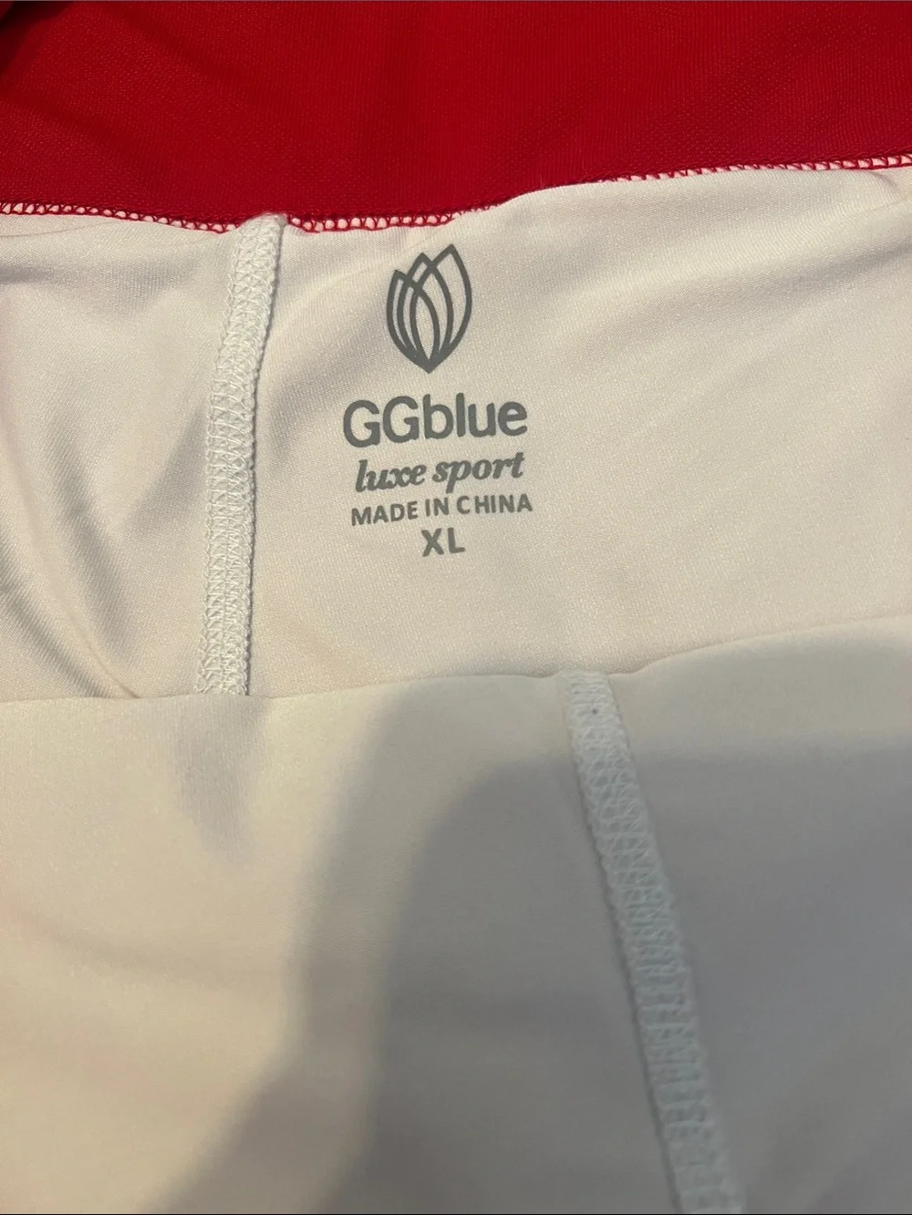 GG Blue SzXL Ruffle Tier Athletic Skort in Bright Red 2 Zipper Pockets Like New